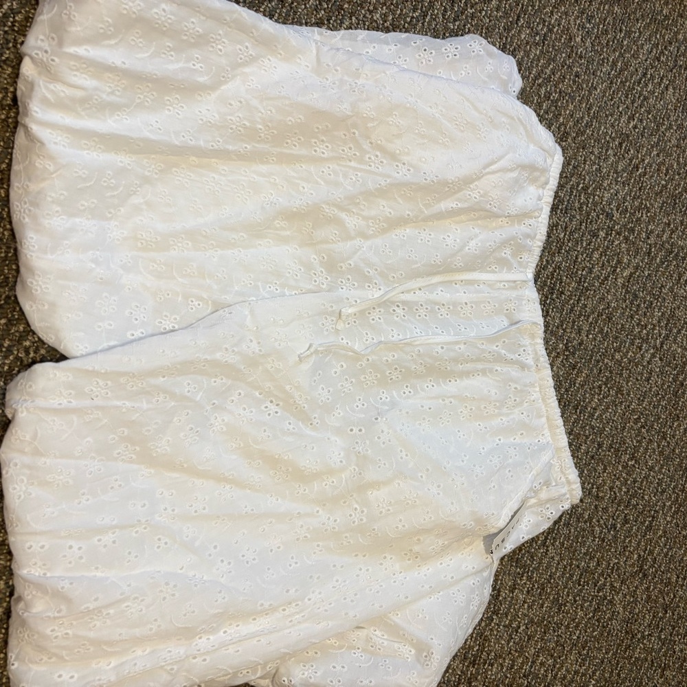 PacSun Cream Eyelet Wide Leg Pants